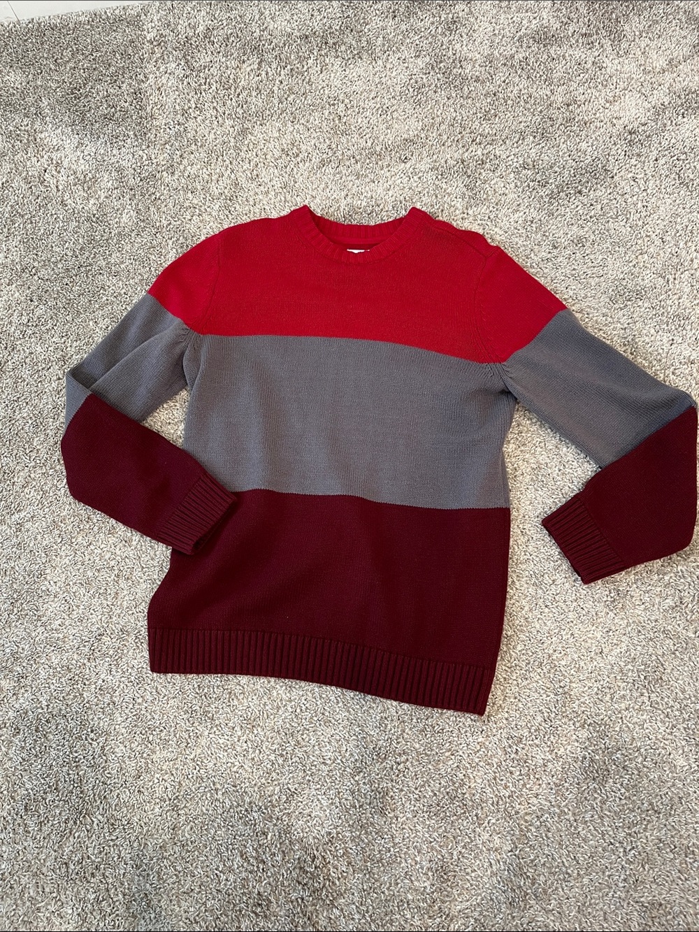 Sonoma kids’ Red, Gray & Burgundy Block Crewneck Sweater
